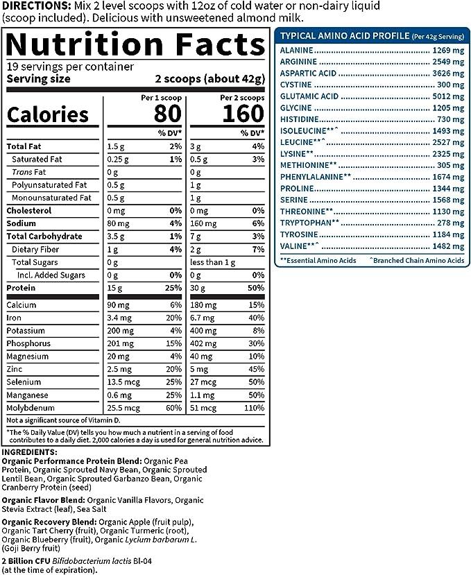 Garden of Life - Sport Organic Plant-Based Protein Vanilla 28.4 Oz. - Wellness Shoppee