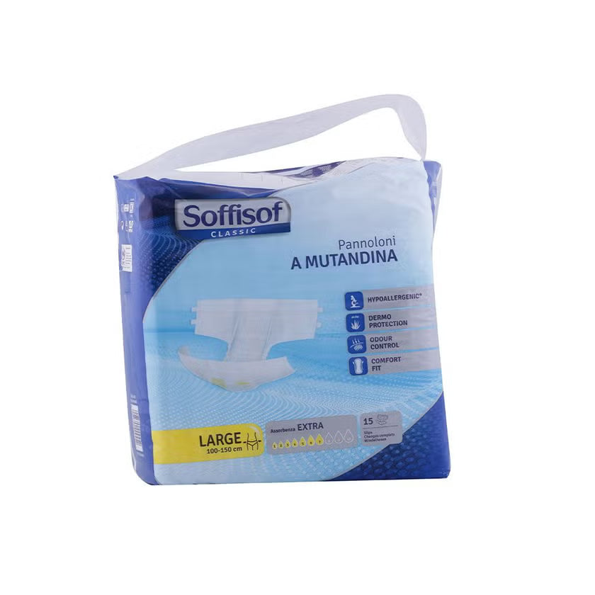 SOFFISOF CLASSIC ADULT DIAPER 100-150cm Large 15's