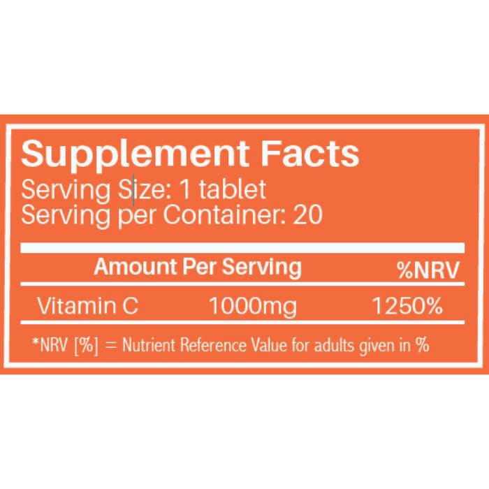 Sunshine Nutrition Vitamin C 1000 mg Effervescent Tablets Lemon 20's - Wellness Shoppee