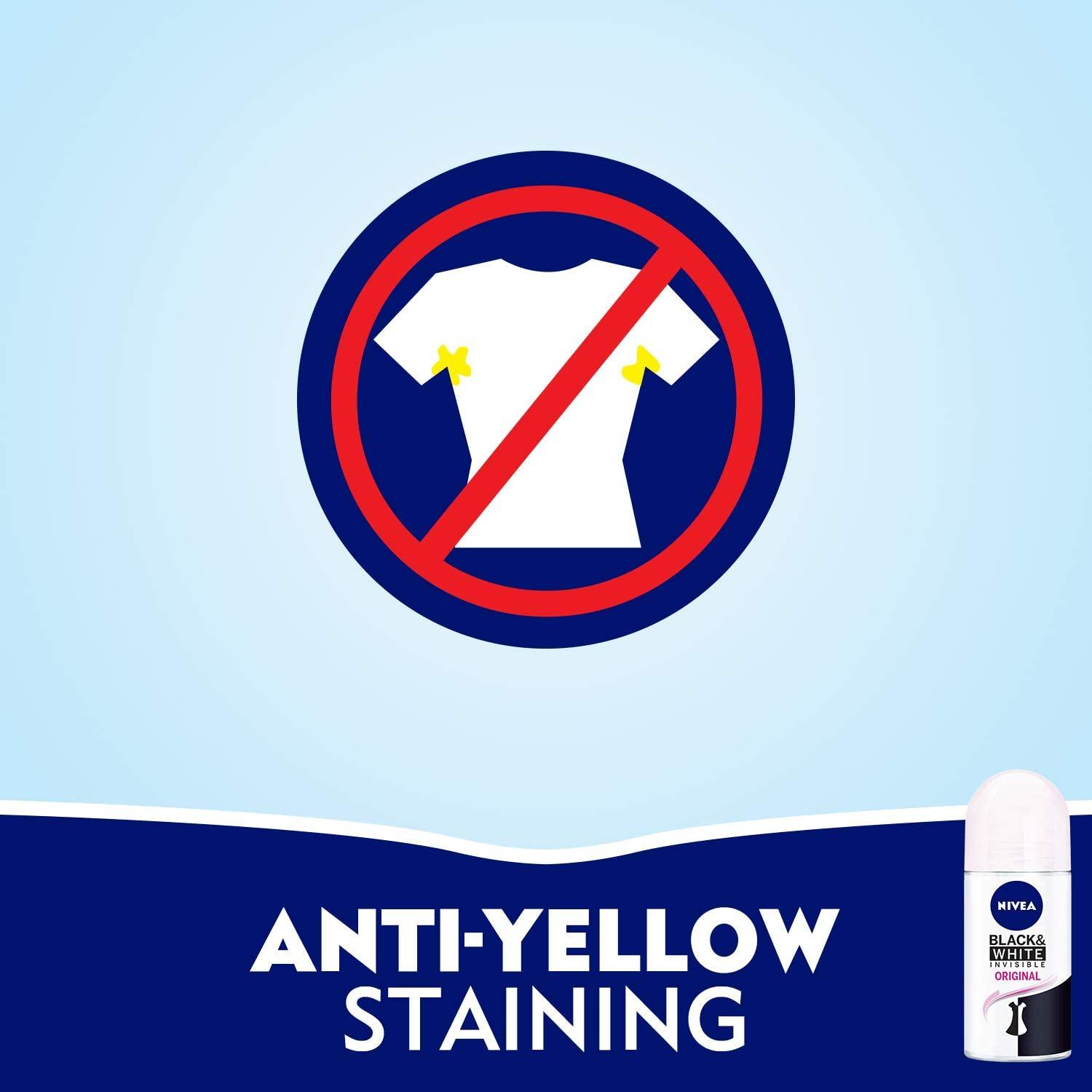 NIVEA Antiperspirant Roll-on for Women, Black & White Invisible Protection - Wellness Shoppee