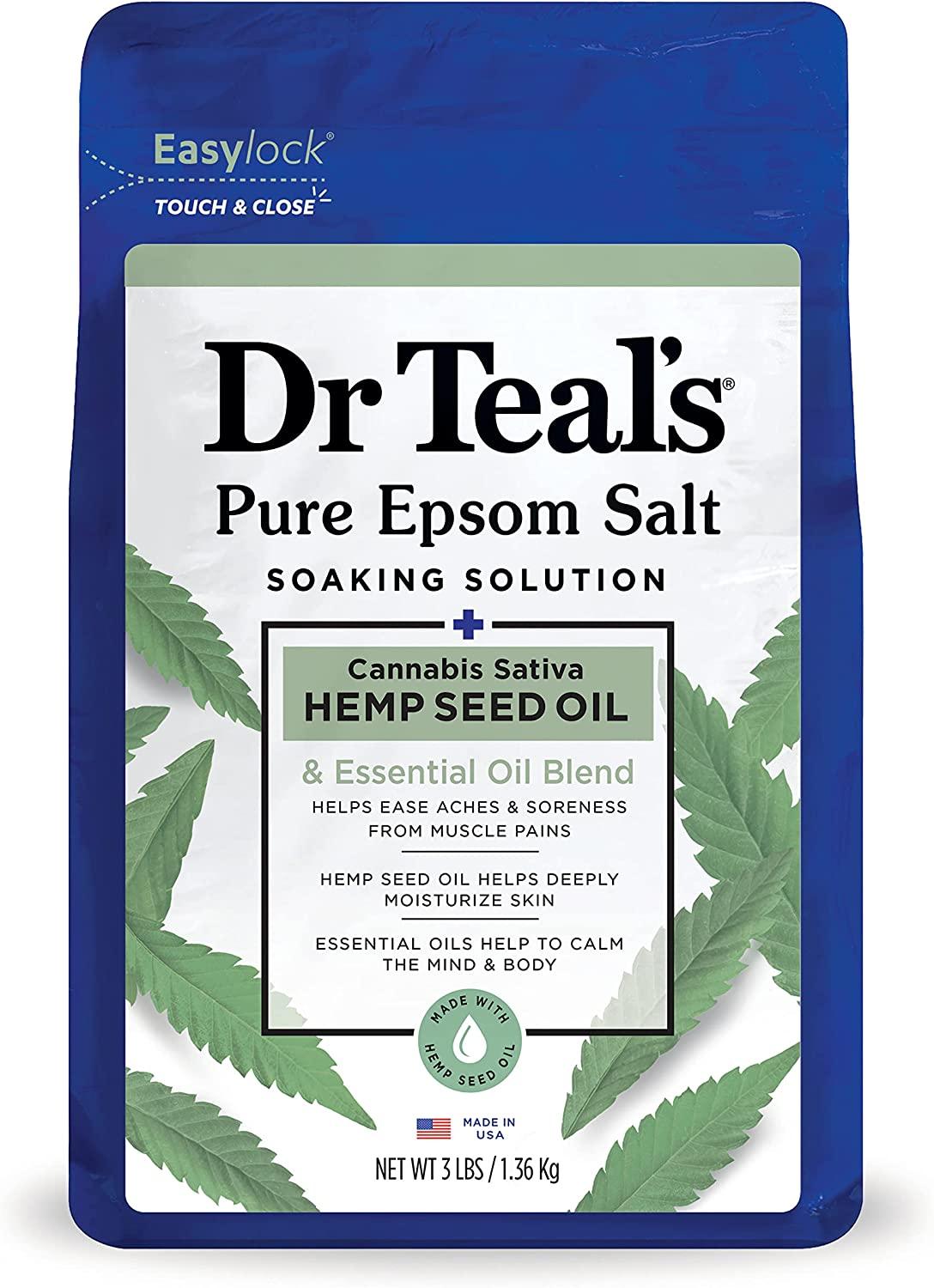 Dr. Teal'S Epsom Bath Salt - Cannabis Sativa Hemp Seed Oil - Wellness Shoppee