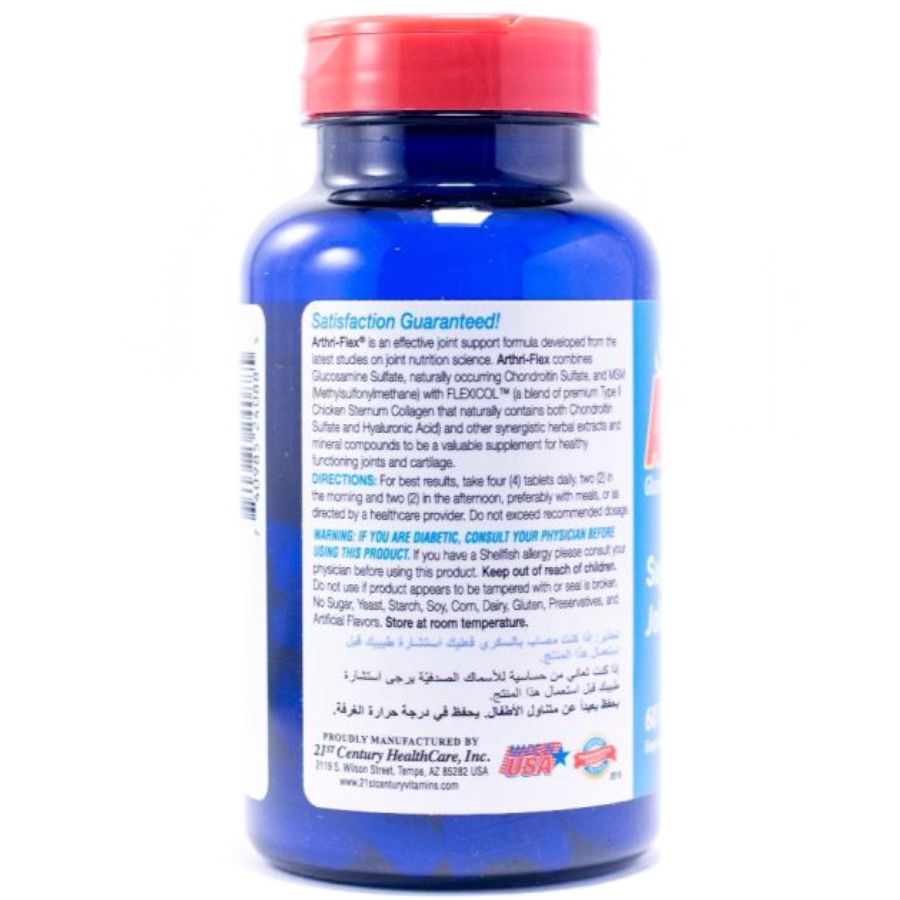 21st Century Arthri-Flex Advantage Tablet With MSM, Glucosamine, Chondroitin & Hyaluronic Acid, For Joint Health, Pack of 60's