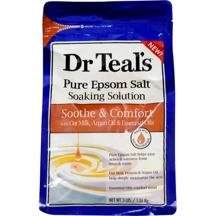 Dr Teal's - Epsom Bath Salt Oat Milk & Argan Oil | 1.36Kg - Wellness Shoppee