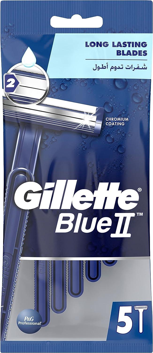 Gillette Blue II Plus Men's Disposable Razors 5 count - Wellness Shoppee