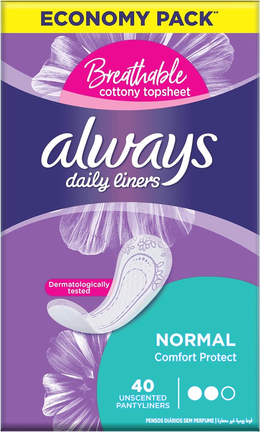 Always Liners Flexible Comfort & Protect, 40S, Normal