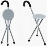 WOLAID FOLDING SEAT CANE WITH COMFORTABLE ROUND HANDLE JL943L