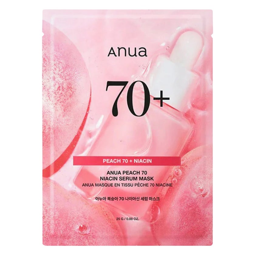 Anua peach 70+ niacin brightening collagen mask