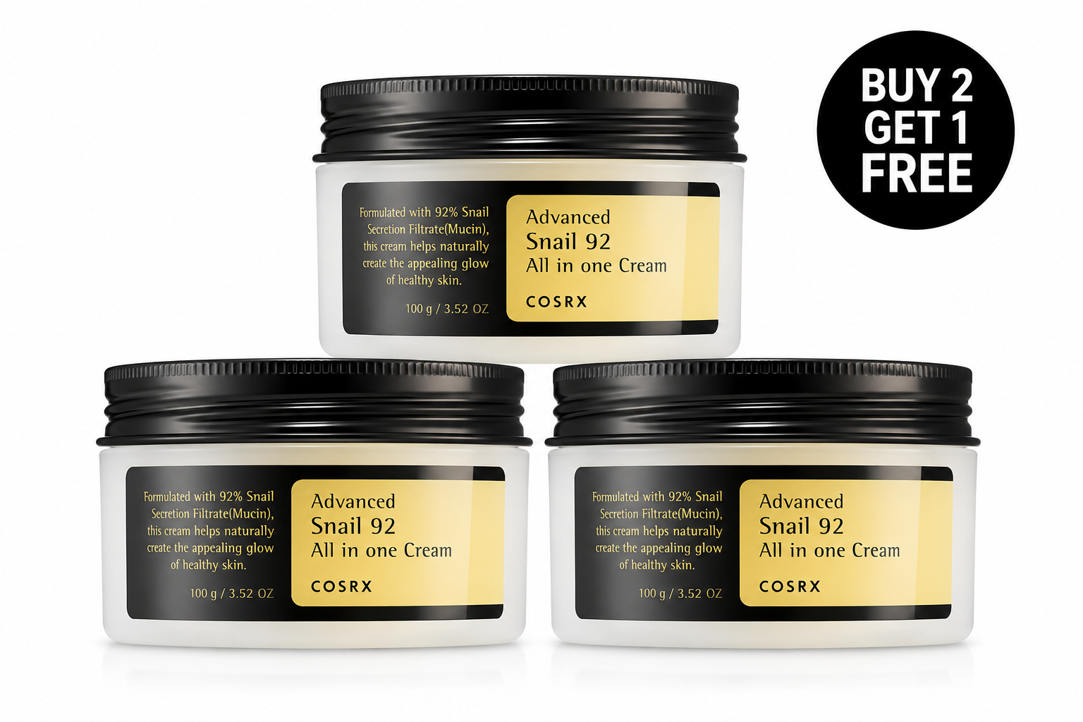 COSRX ADVANCED SNAIL ALL IN ONE CREAM 100G (BUY 2 GET 1 )