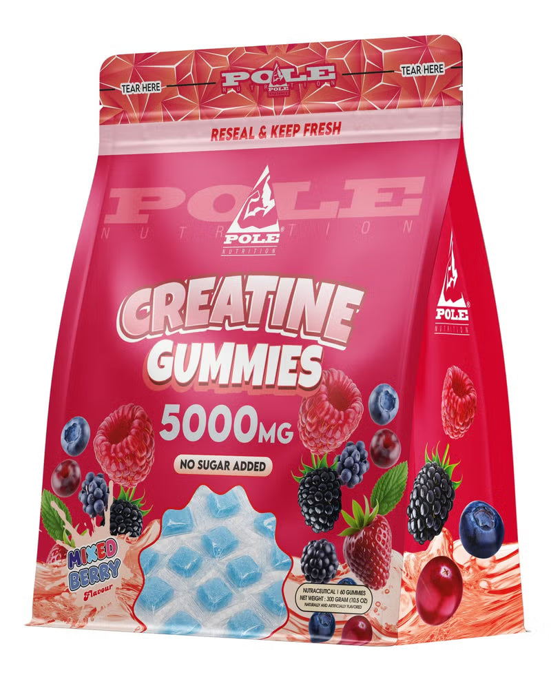 POLE NUTRITION Creatine Gummies 5000mg - Muscle Strength & Performance (Mixed Berry)