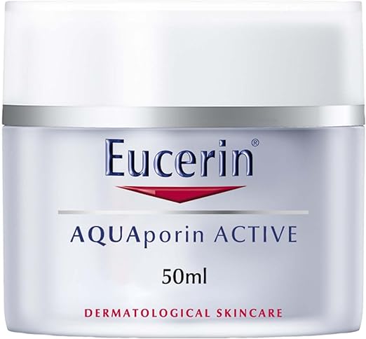 Eucerin Aquaporin Active Light Face Day Cream with Gluco-Glycerol, Intense 24-Hour Hydration for Supple & Soft Skin, Ideal Make-Up Base, Non-Comedogenic, for Normal to Combination Skin, 50ml