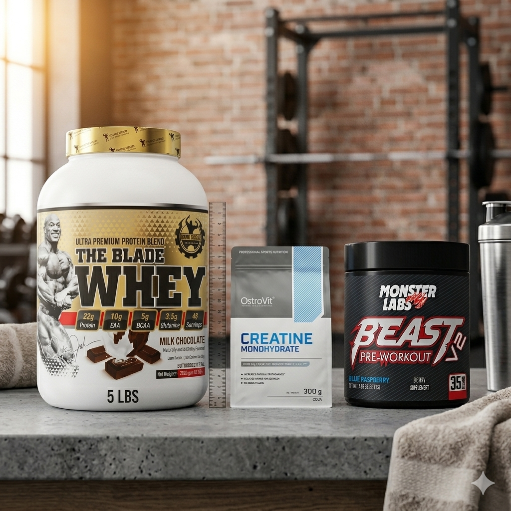 Dexter Jackson Gold Series The Blade Whey + Ostrovit Creatine Monohydrate 300g + Monster Labs Beast V2 35 Servings
