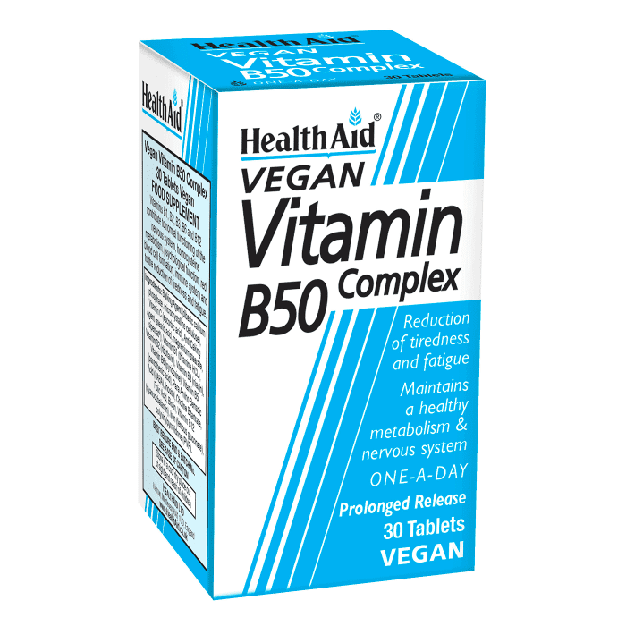 Health Aid Vegan Vitamin Complex B50 Tab 30’S