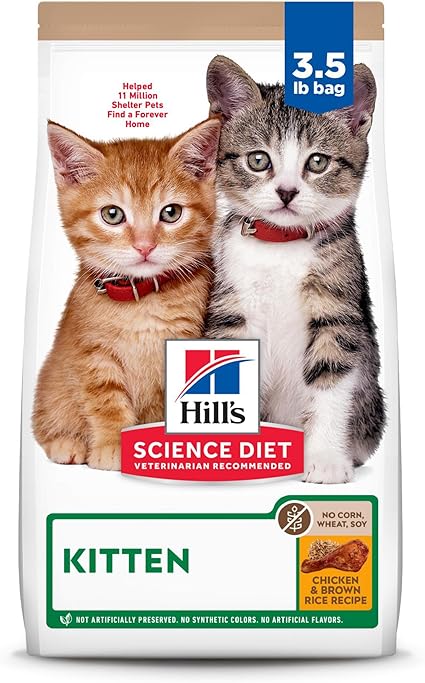 Hill's Science Diet Kitten No Corn, Wheat or Soy Dry Cat Food, Chicken Recipe, 3.5 lb. Bag