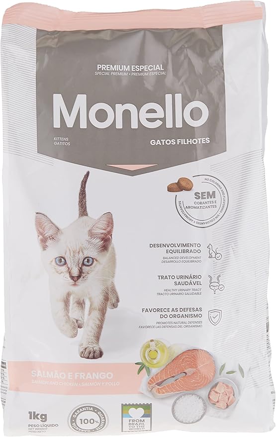 Monello Cat Kitten Dry Food 1Kg, Multicolour