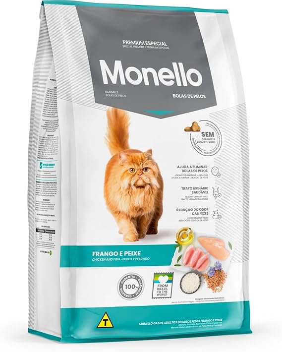 Monello Special Premium Adult Cat Hairball Control Chicken and Fish Flavor 1KG Pet Cat Food