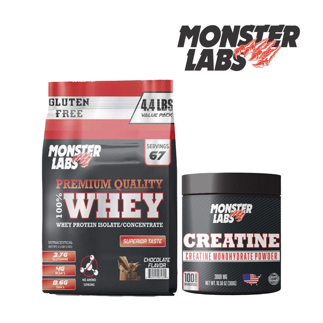 do monsters have creatine Monster Lab Whey 4.4 Lbs + Monster Labs Creatine Combo – Wellness Shoppee