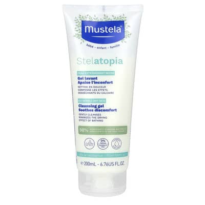 Mustela, Stelatopia Cleansing Gel, Fragrance Free, 6.76 fl oz (200 ml)