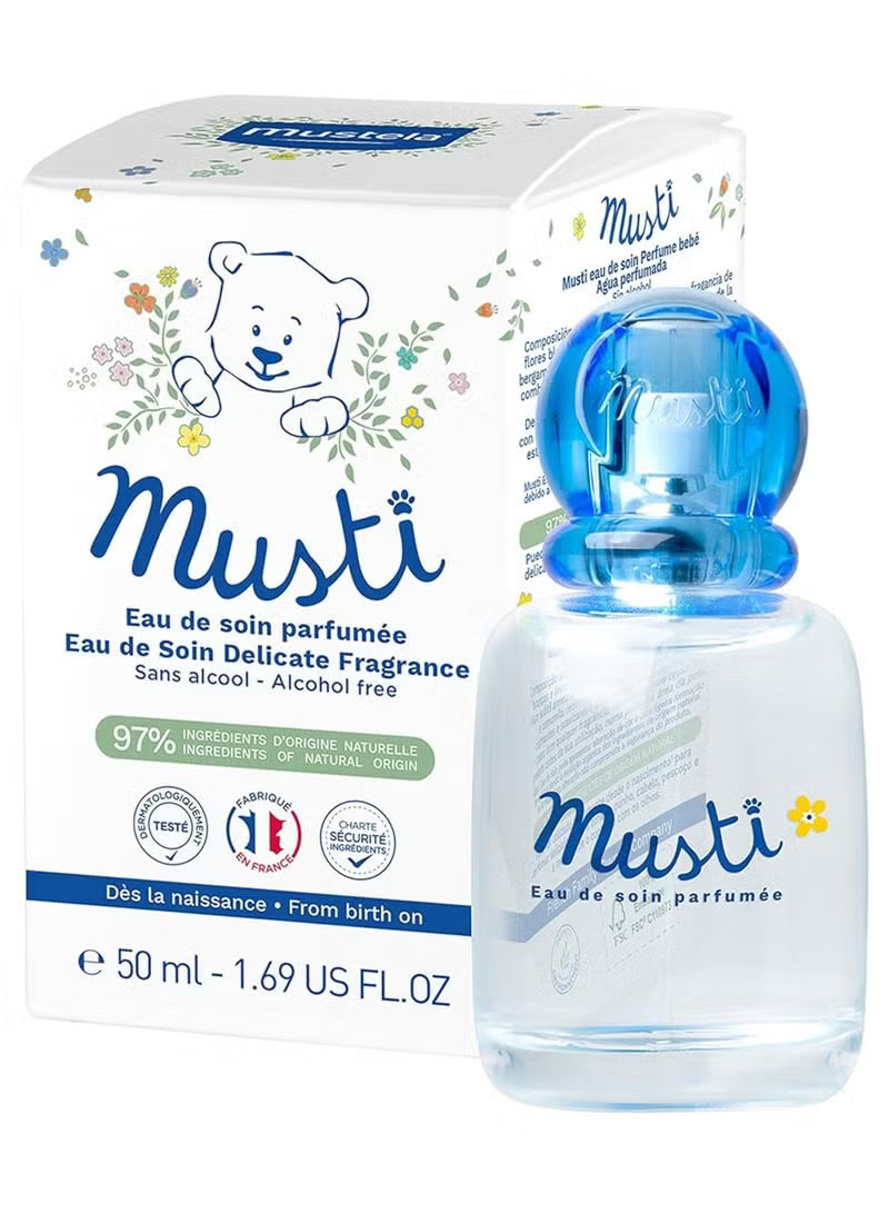 Musti Eau de Soin Parfumee 50mL - Alcohol-Free Fragrance for Babies, with Chamomile & Honey Notes