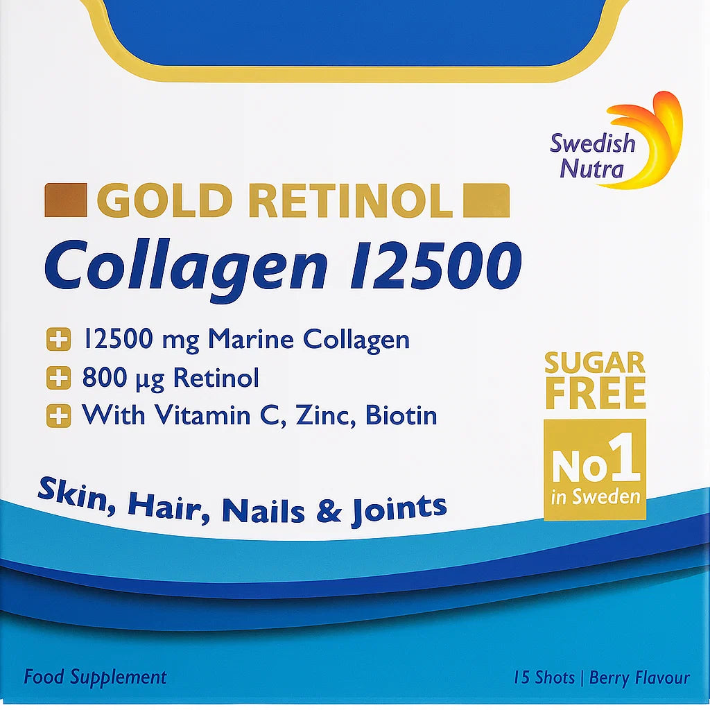 Swedish Nutra Collagen 12500 Gold Retinol 15 Shots 25Ml