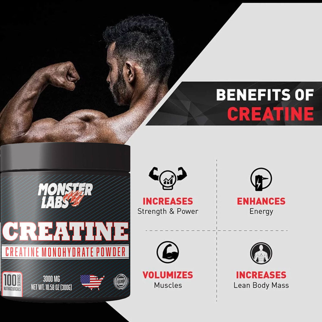 Monster Labs Creatine Monohydrate Powder, 3000gms - Wellness Shoppee