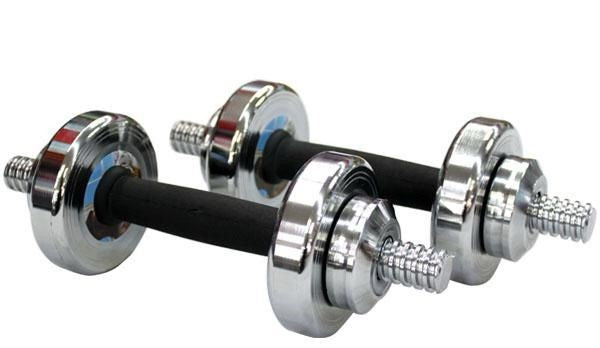 DUMBELL STEEL SILVER COLOUR