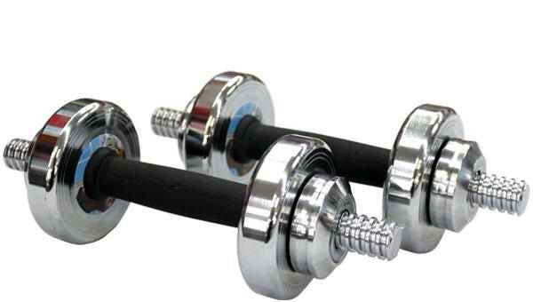 DUMBBELL STEEL SILVER COLOUR 5+5KG
