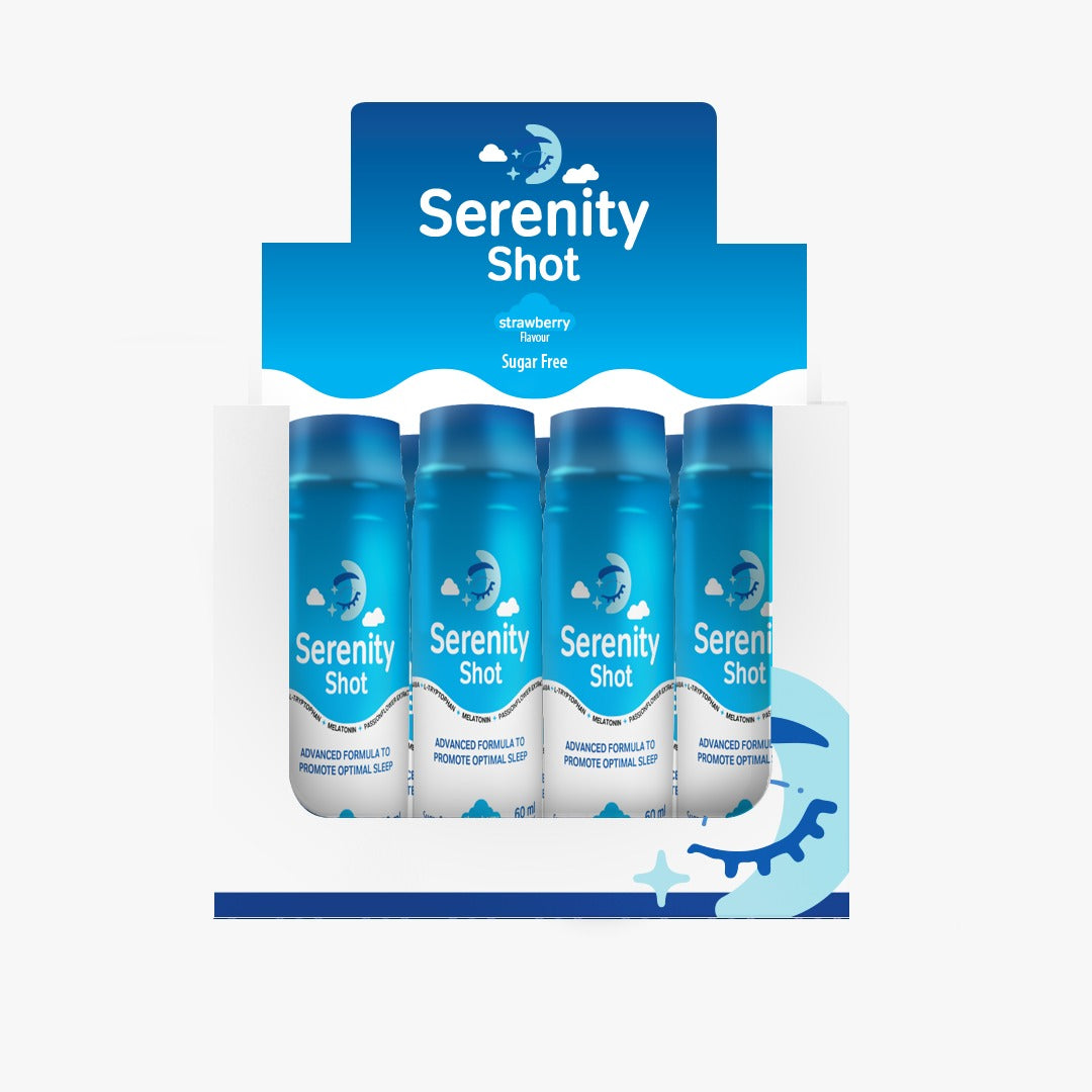Serenity Shot, 12x60ml, Advanced Sleep Support Formula | Strawberry Flavour | Sugar Free
