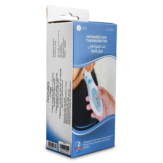 Afra - Japan, Infrared Ear Thermometer Automatic Shut-Off - White