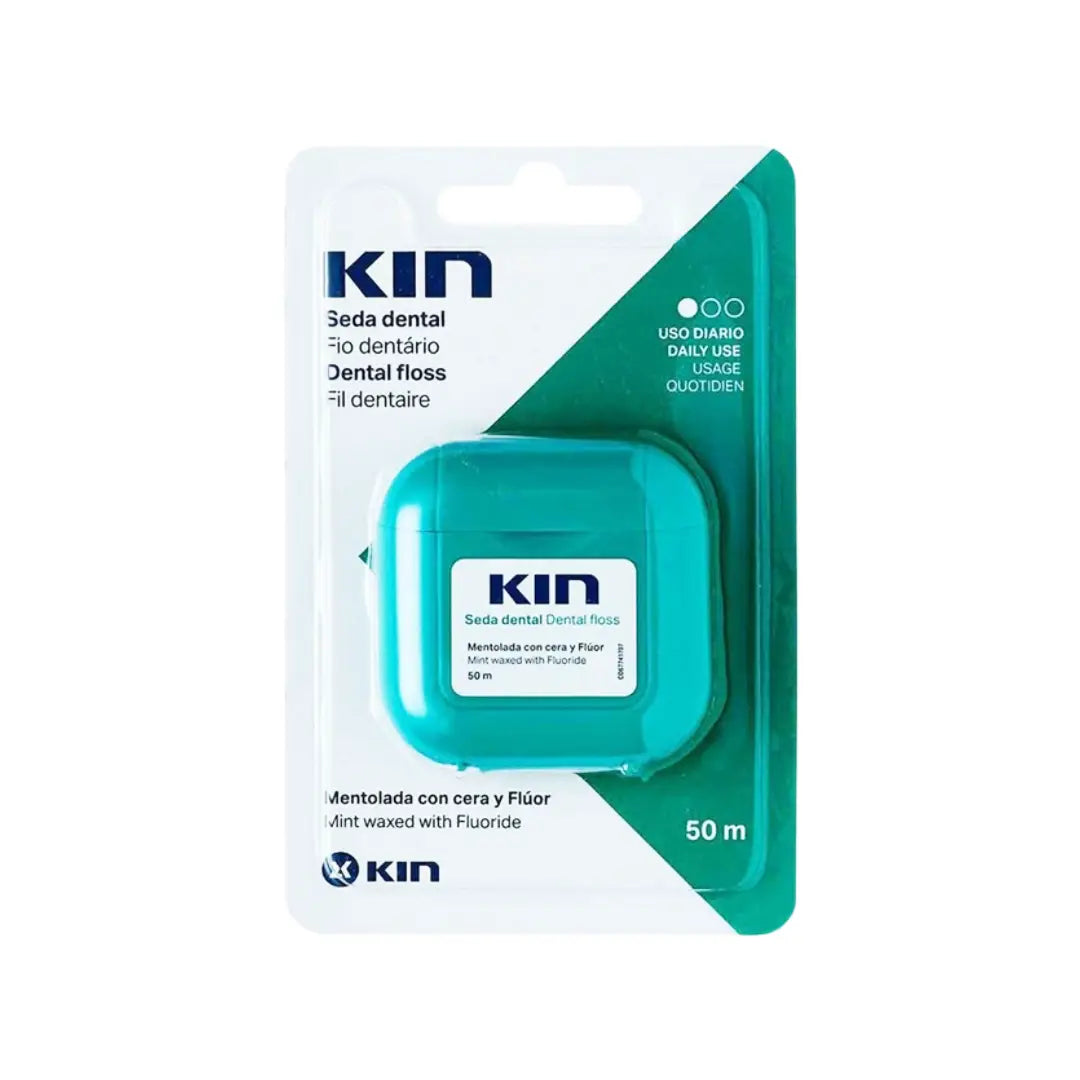 KIN Mint Waxed Dental Floss with Fluoride, 50m