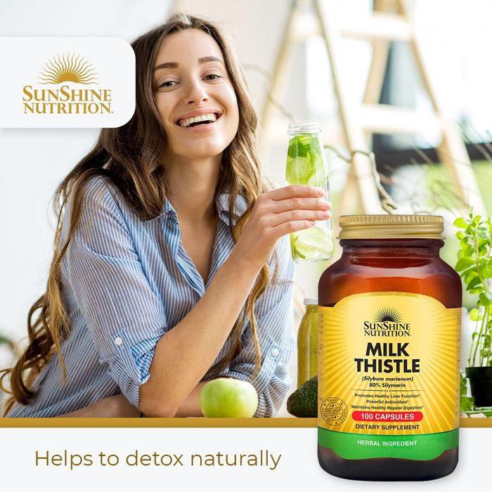 Sunshine Nutrition Milk Thistle Capsules 100's - Wellness Shoppee