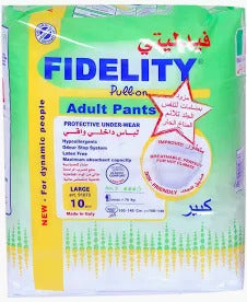 FIDELITY adult Pull On Pants Small/Large ' 10 Units