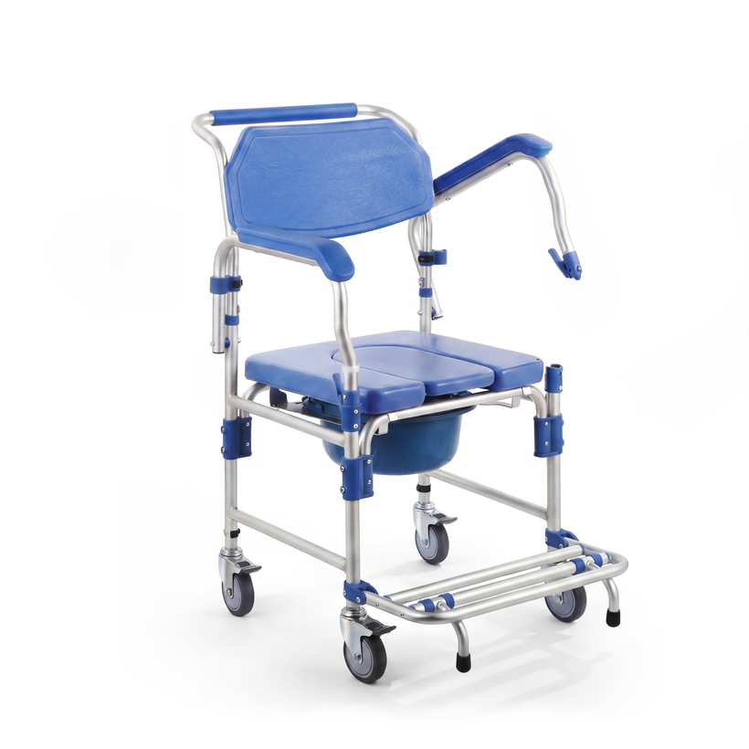 Wolaid Commode Chair with Flip-Up Armrest - Blue WLC00303