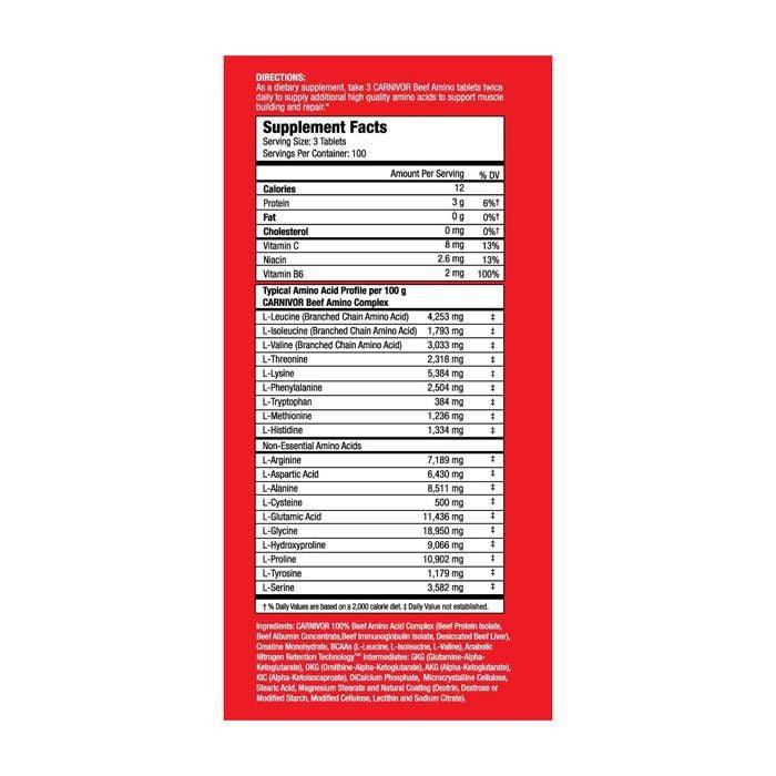 Muscle Med Carnivor Amino Beef 300's Tablet - Wellness Shoppee