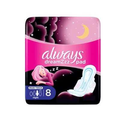 Always Cottony Soft Maxi Thick Night sanitary Count with wings 8 Count - Wellness Shoppee