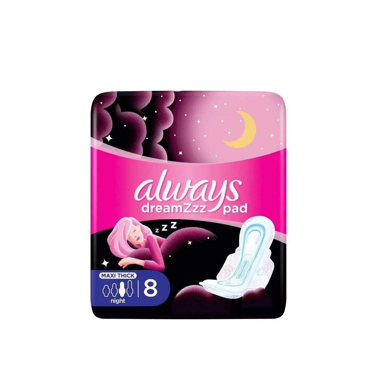Always Cottony Soft Maxi Thick Night sanitary Pads with Wings 8pcs - Wellness Shoppee