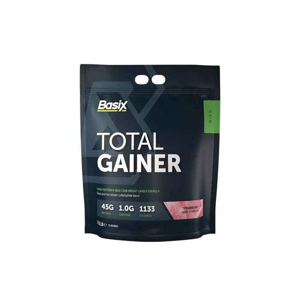 Basix Total Gainer Strawberry Swirl 15 lbs - Wellness Shoppee