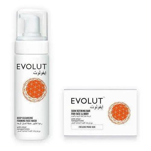 Evolut Acne Kit Antibacterial Facial Foam + Evolut Antibacterial Soap - Wellness Shoppee