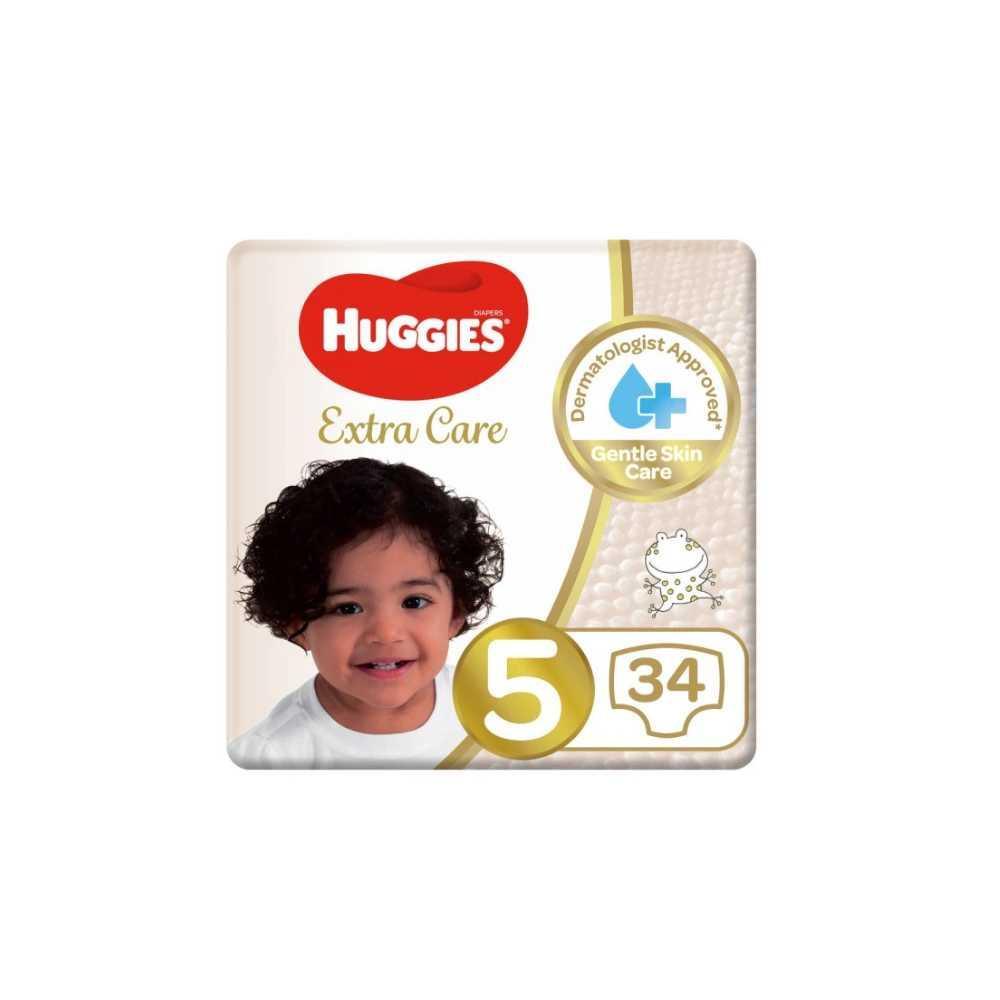 Huggies Extra Care Diapers Size 5, 12-22 kg, 34 Pcs - Wellness Shoppee