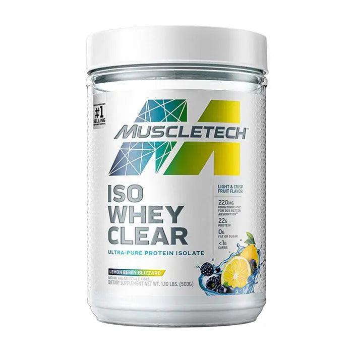 MuscleTech Iso Whey Clear Lemon Berry Blizzard 1.1lbs - Wellness Shoppee