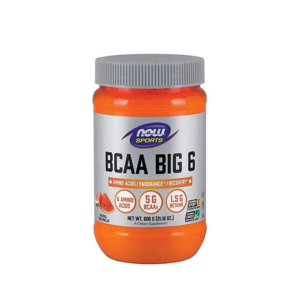 Now BCAA Big 6 Powder Watermelon Flavor 600gms - Wellness Shoppee