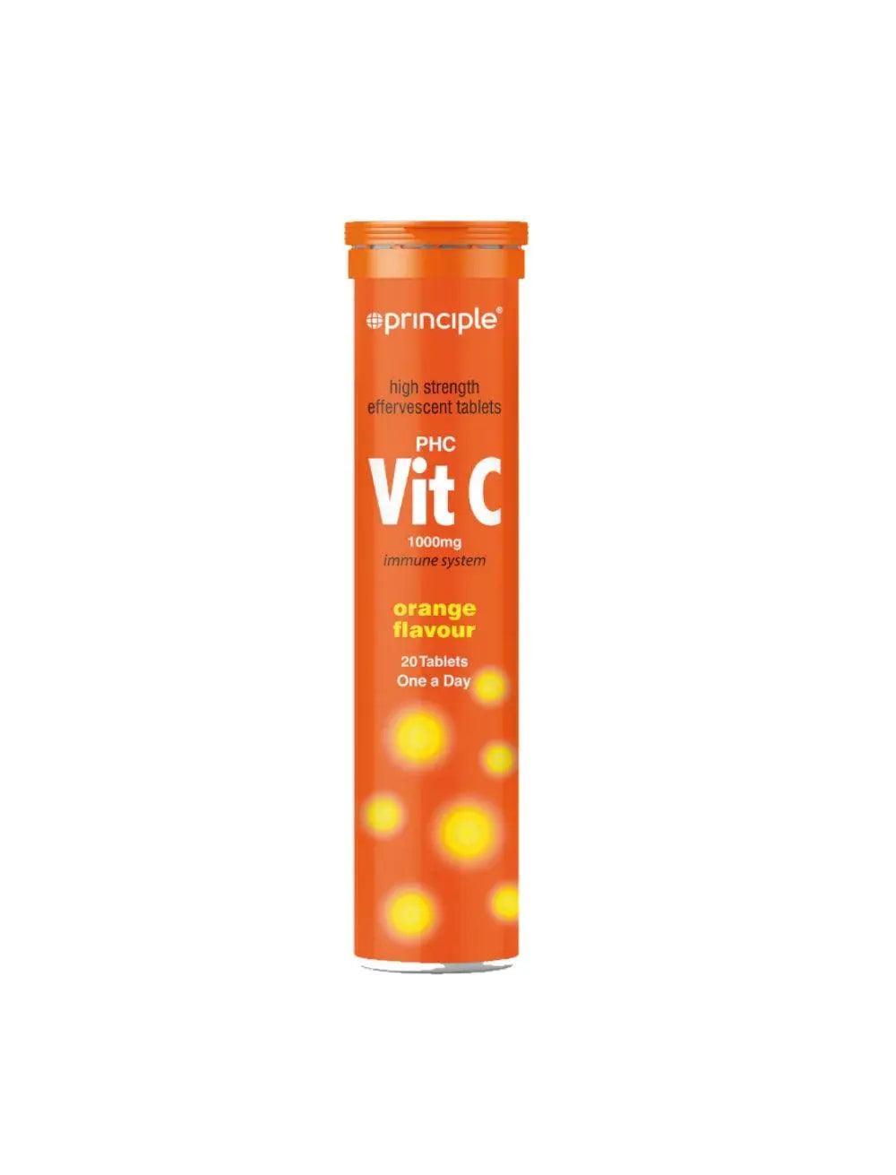 Principle Vit C 1000mg Orange 20s Effervescent Tablets - Wellness Shoppee