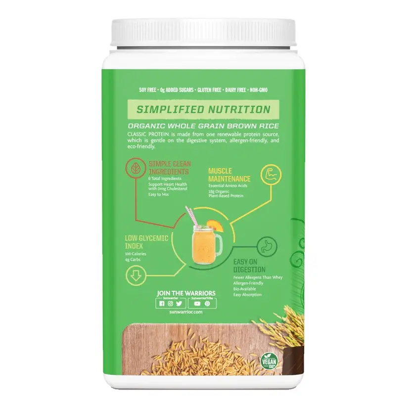 Sunwarrior Vegan Protein Classic Chocolate Flavour 750g - Wellness Shoppee