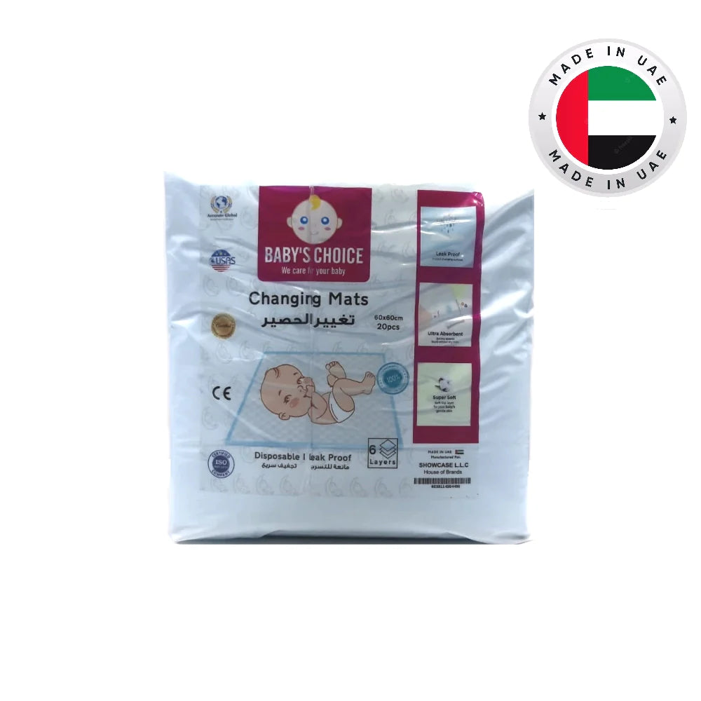 Baby's Choice Super Soft Disposable Baby Changing Mats 60 x 60cm 20pcs - Wellness Shoppee