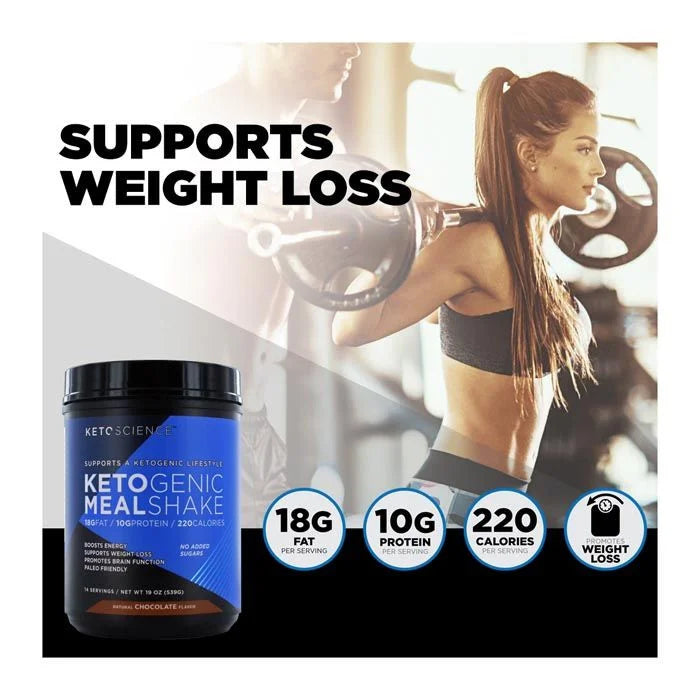 Ketoscience Ketogenic Meal Shake Natural Chocolate 14 Servings 539 g - Wellness Shoppee