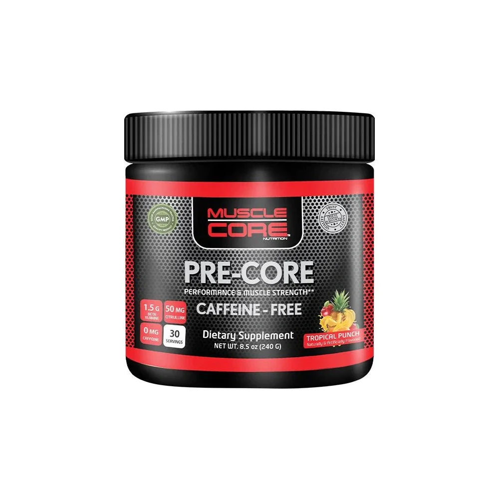 Muscle Core Pre-Core Caffeine Free Tropical Punch 240g - Wellness Shoppee