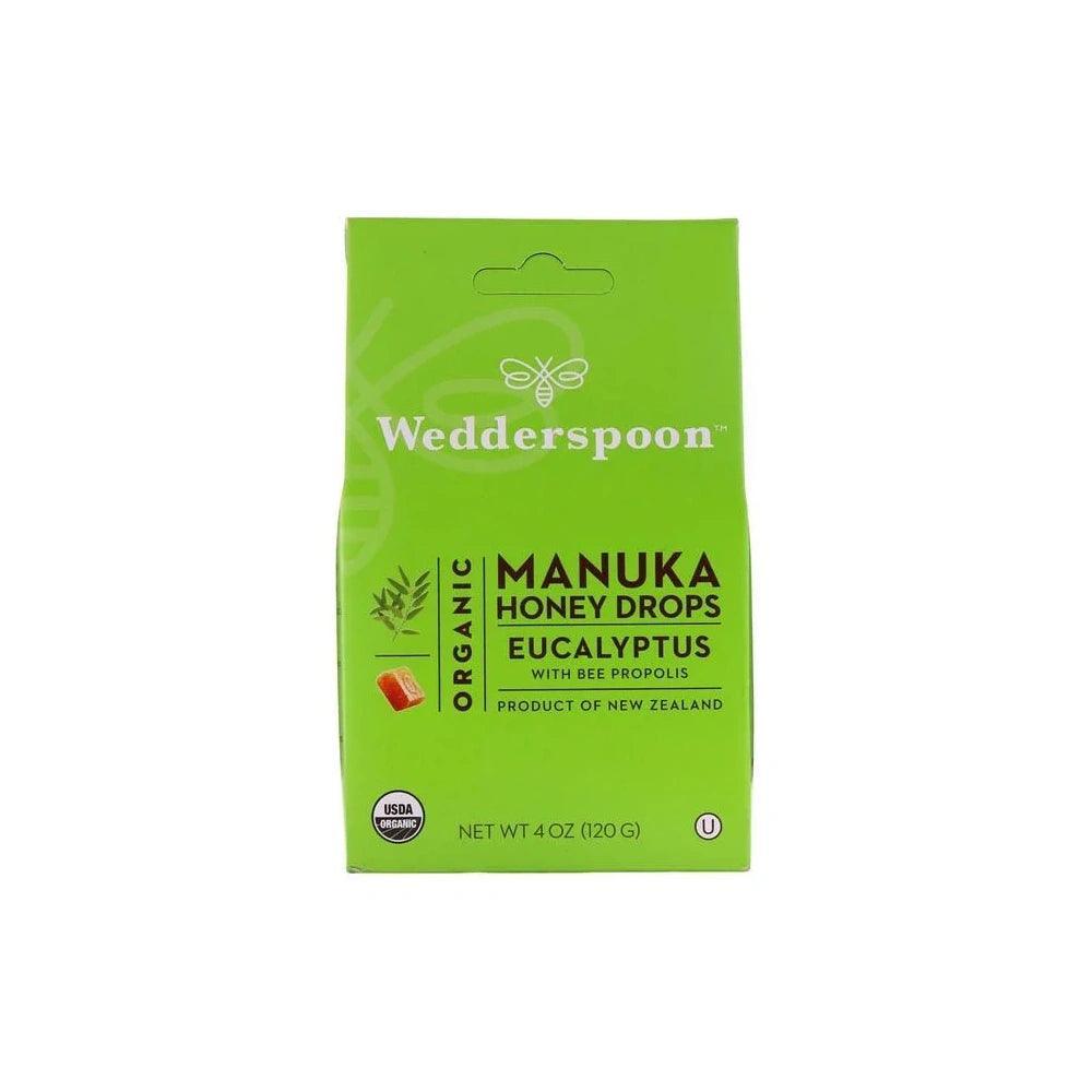 Wedderspoon Organic Manuka Honey Drop Eucalyptus 120 g 20s - Wellness Shoppee