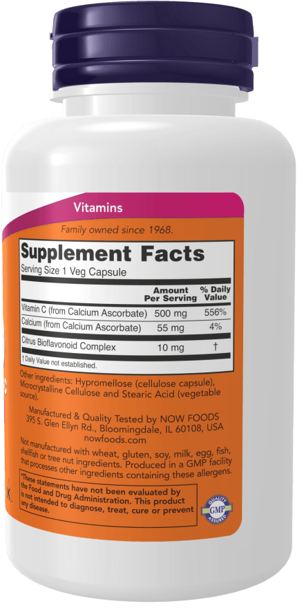 Vitamin C-500 Calcium Ascorbate-C Veg Capsules - Wellness Shoppee