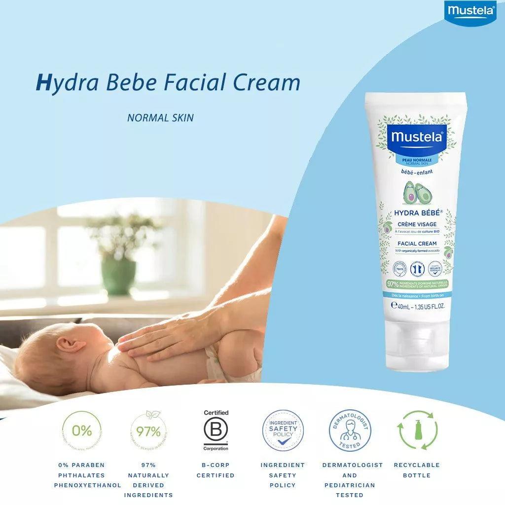 Mustela Baby Hydra Bebe Facial Cream With Avocado 40 mL - Wellness Shoppee