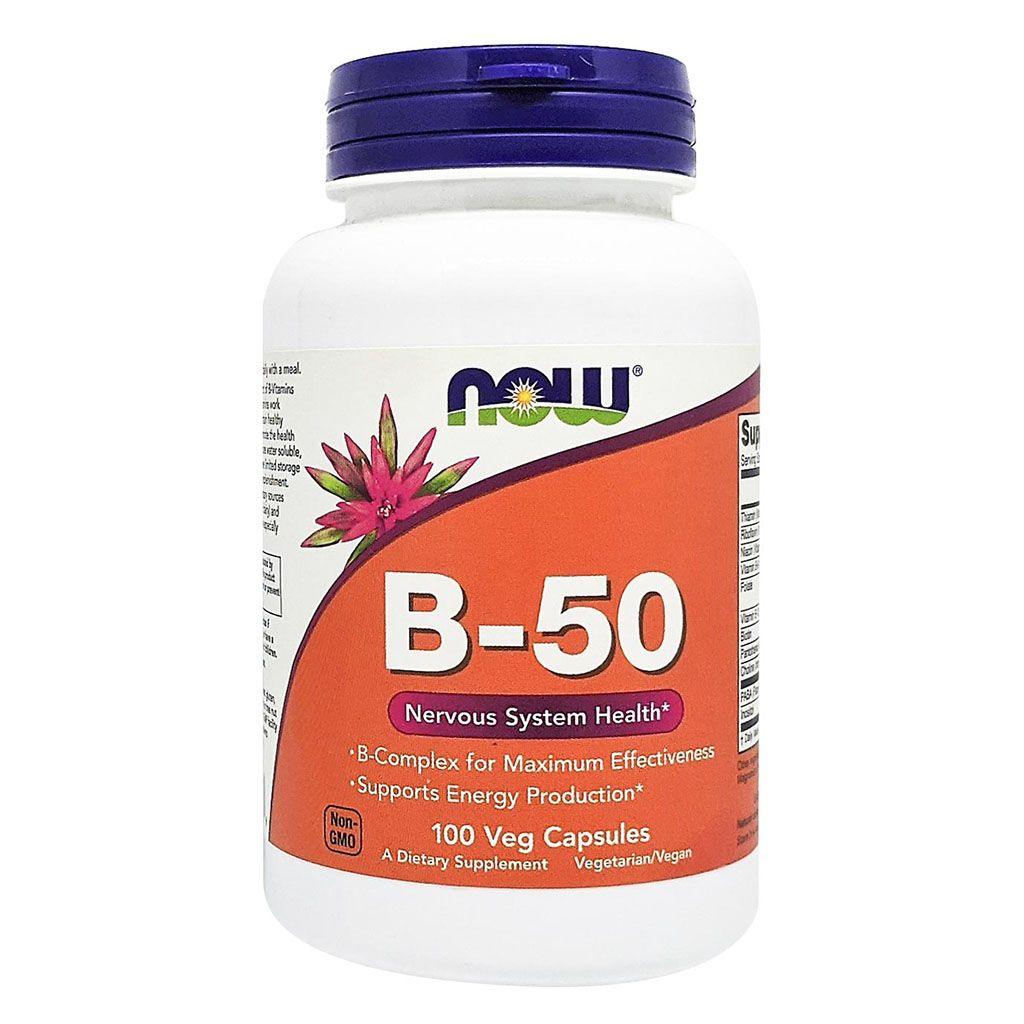 Now B-50 Vitamin B-Complex Capsules For Energy Production & Nervous System, Pack of 100's - Wellness Shoppee