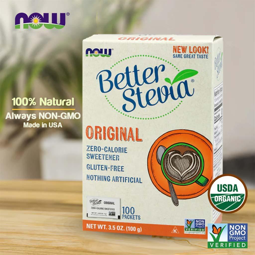 Now Better Stevia Zero-Calorie Sugar Free Sweetener, Pack of 100's - Wellness Shoppee